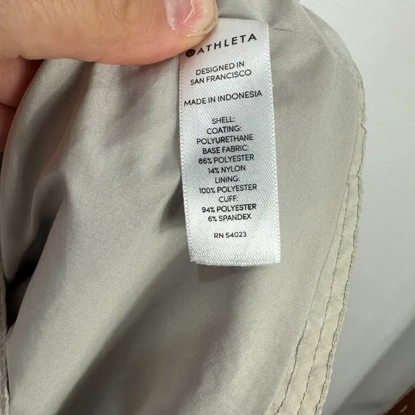 Athleta Parka Jacket Women XS Beige Hooded Lightweight Travel Ahtleisure Minimal - Image 5