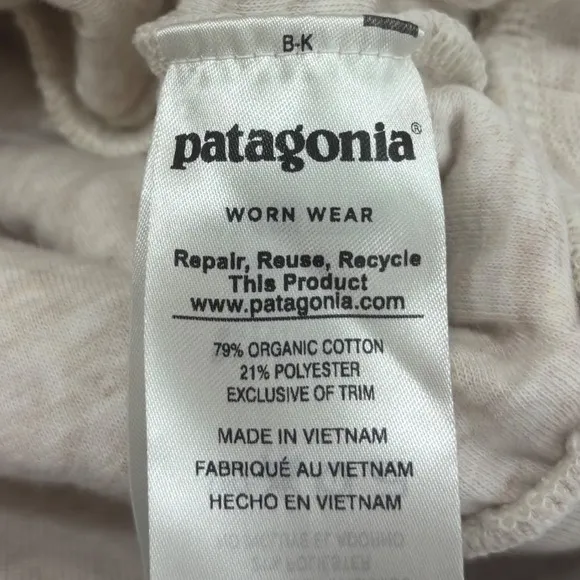 Patagonia Womens Organic Cotton Quilt Crewneck Sweatshirt Oatmeal Heather Large - Image 7