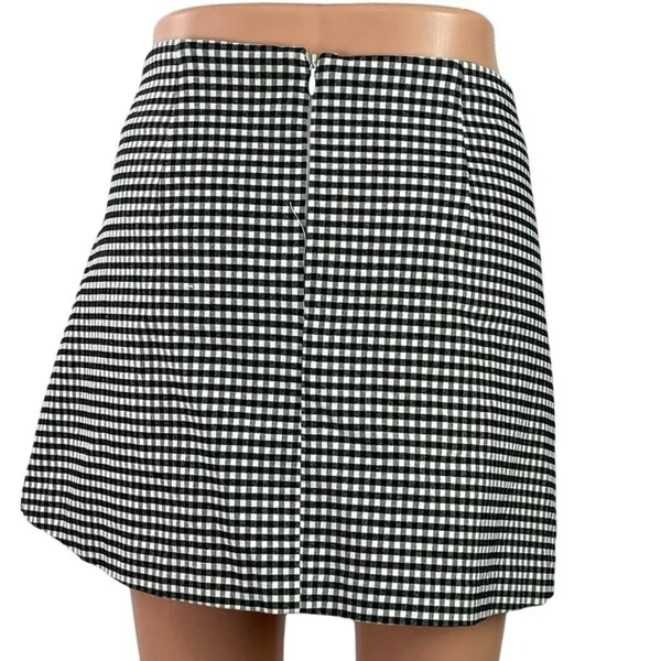 Urban Outfitters Gingham Plaid Check High Rise Mini Flare A-Line Pencil Skirt M - Image 4