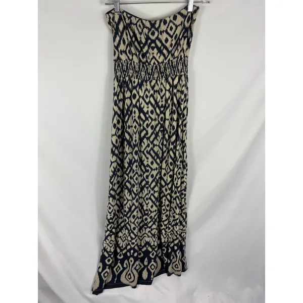 Lucky Brand Patterned Strapless Maxi Dress Size Medium - Image 4