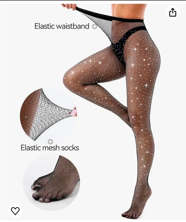 Black rhinestone stockings - Image 4