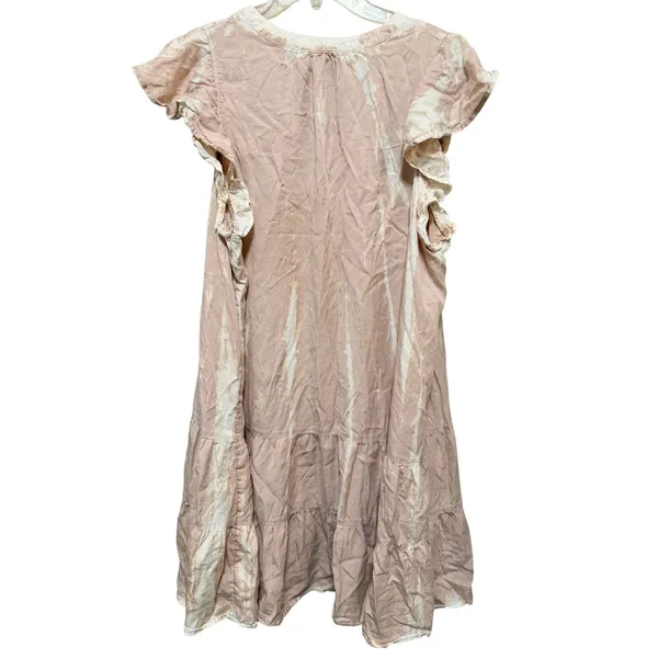 KNOX ROSE Pink Tie Dye Tiered Ruffle Sleeve Mini Dress XXL‎ - Image 3