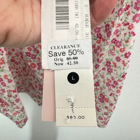 Aqua Lounge Size L Ruffle Sleeve Cotton Poplin Button Front Tank Pajama Top‎ NWT - Image 11