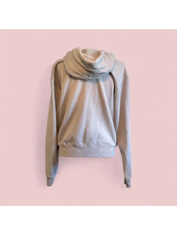John Galt Women’s Light Gray Zip-Up Hoodie Sweatshirt - Image 2