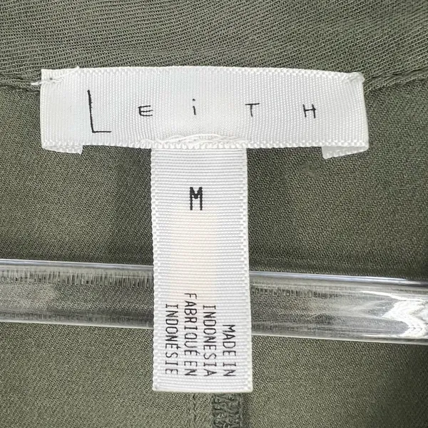 Leith Ruffle Front Hi-Lo Blouse‎ Olive Green M - Image 5