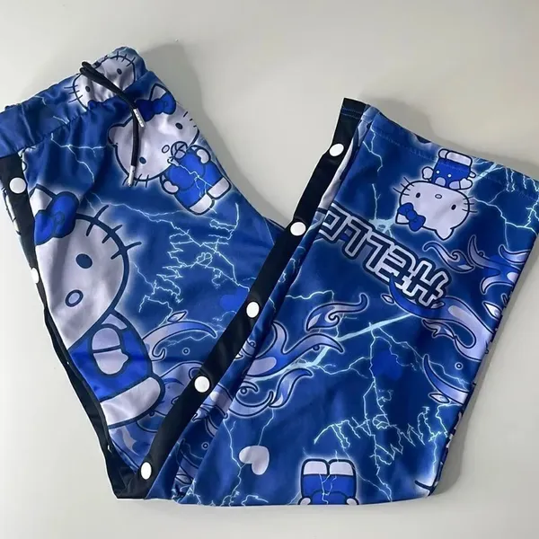 Hello Kitty Jimmy Paul sweatpants. Size small. Drawstring waist. Snap up legs. - Image 3