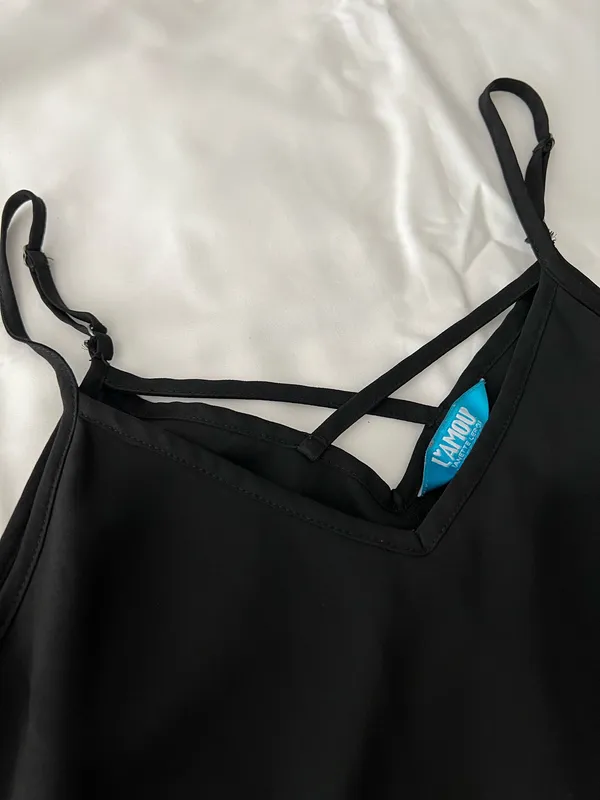 Black Layered Flowy Tank - Image 4