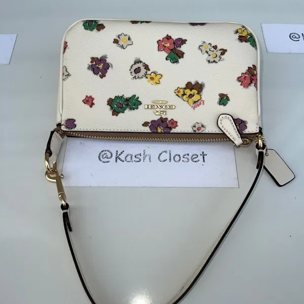 Coach Spaced Floral Field Print Wristlet Purse - Image 6