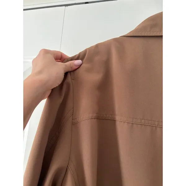 Gallery Medium dark green Double-Breasted Trench Coat - Image 11