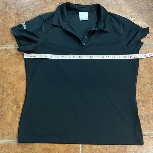 Nike Golf Polo Shirt Womens Black Dri-FIT Viracon Logo L 12-14‎ - Image 4