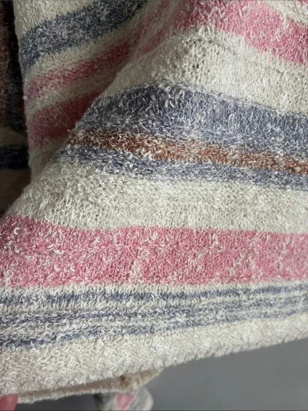 Sincerely Jules Striped Boucle Sweater Medium Oversized Cropped Cozy Knit - Image 5