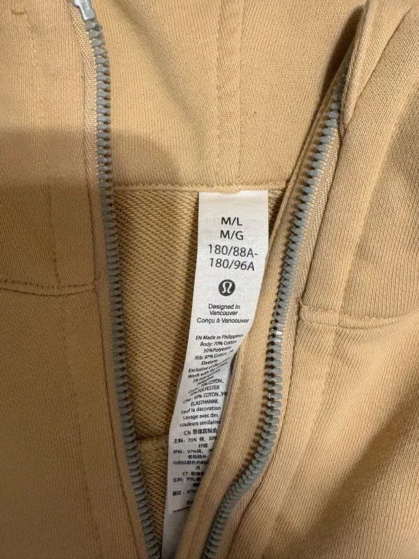 Lululemon Half-Zip Scuba Tan Hoodie - Image 3