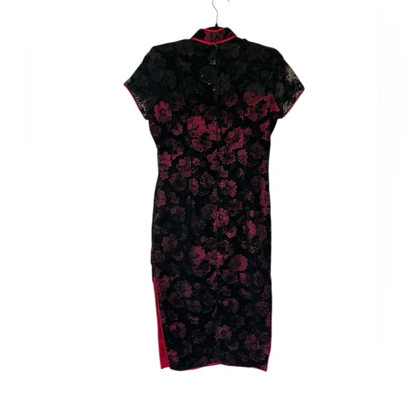 Vintage Velvet Burnout Asian Inspired Midi Dress Whimsygoth Y2K Fairy Grunge - Image 11
