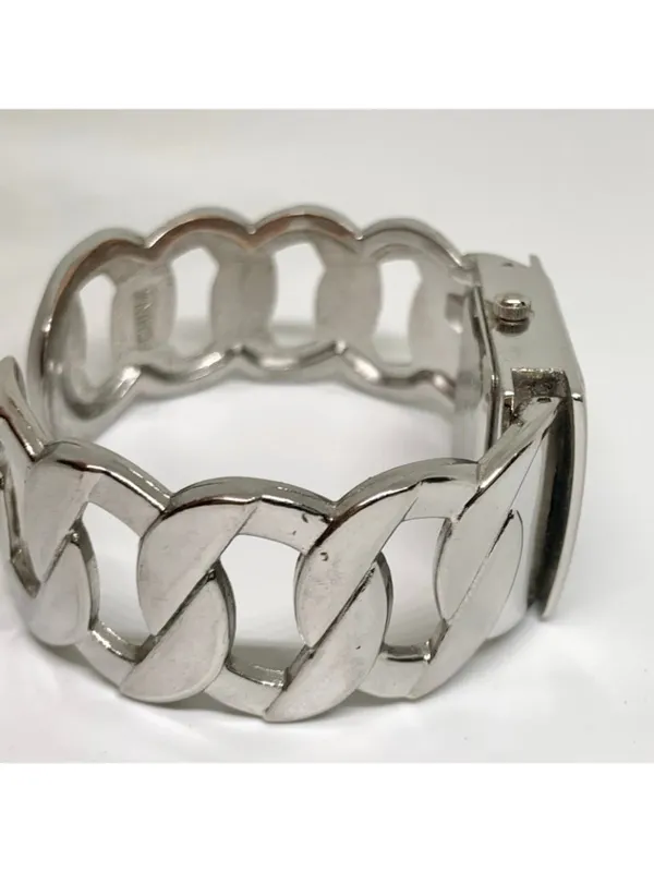 Studio silver tone women’s watch 24mm quartz cuff bracelet size 6.5” running - Image 3