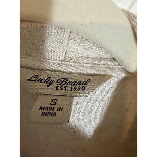 Lucky Brand Moto Jacket Beige S Womens Asymmetrical Zip Sweatshirt Casual - Image 5