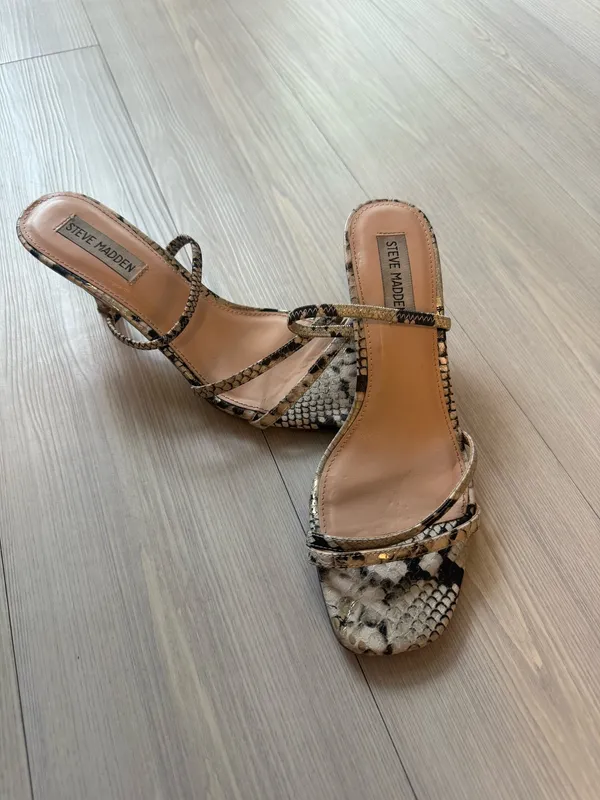 Steve Madden strappy snakeskin helped sandals - Image 2