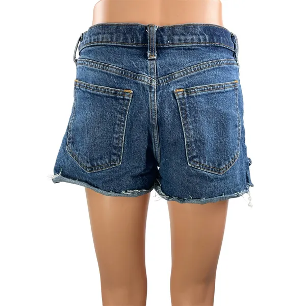 Abercrombie & Fitch The Mom Women's Blue High Rise Cut Off Denim Jean Shorts 27 - Image 3