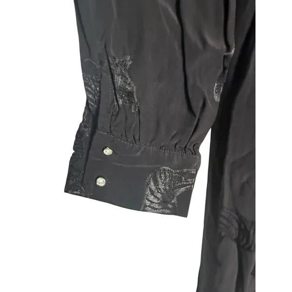 Miu Miu Black Tonal Zebra Print Long Sleeve Asymmetric Button Tie Waist Maxi Dress M - Image 6