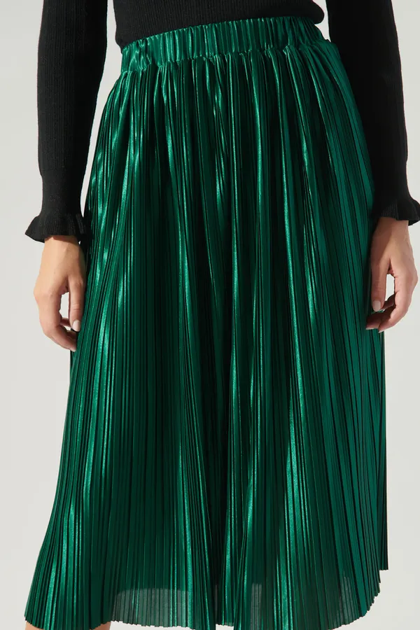 Sugarlips All That Glimmers Pleated Midi Skirt - Image 6