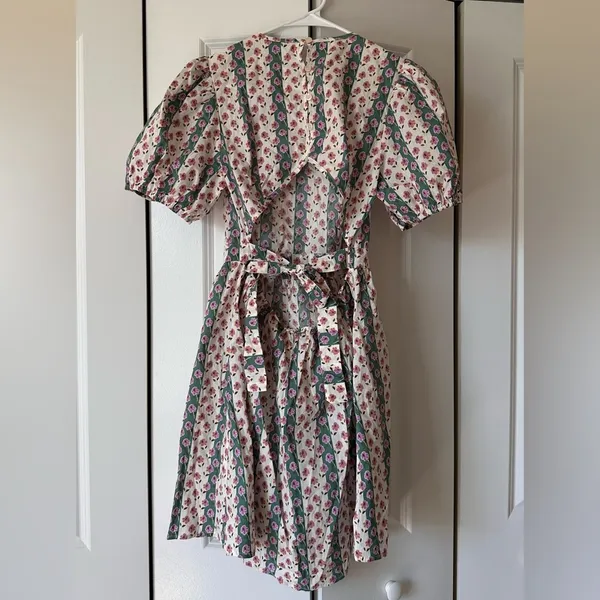 Vila mini dress with cut out back in striped floral print, size EU36 - US 4/6 - Image 3
