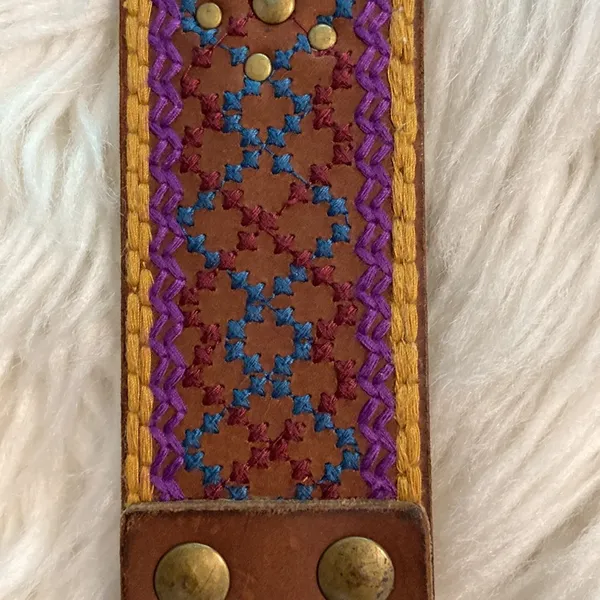 Lucky Brand Brown and Purple Embroidered Belt size S (30) excellent condition - Image 4