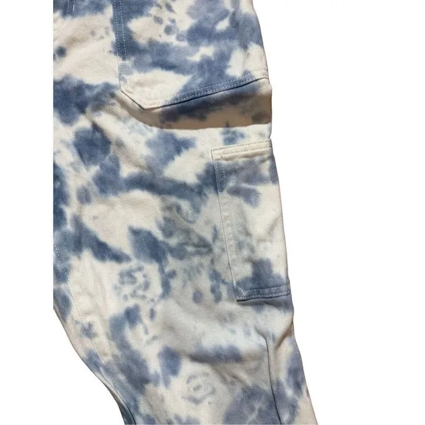 Pacsun womens blue white‎ tie dye high rise mom jeans sz 30 - Image 7