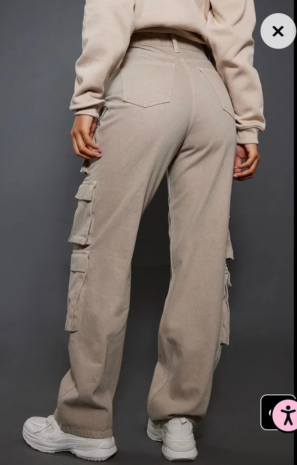 Pretty Little Thing Straight Leg Cargo Pants High Waisted - Image 3