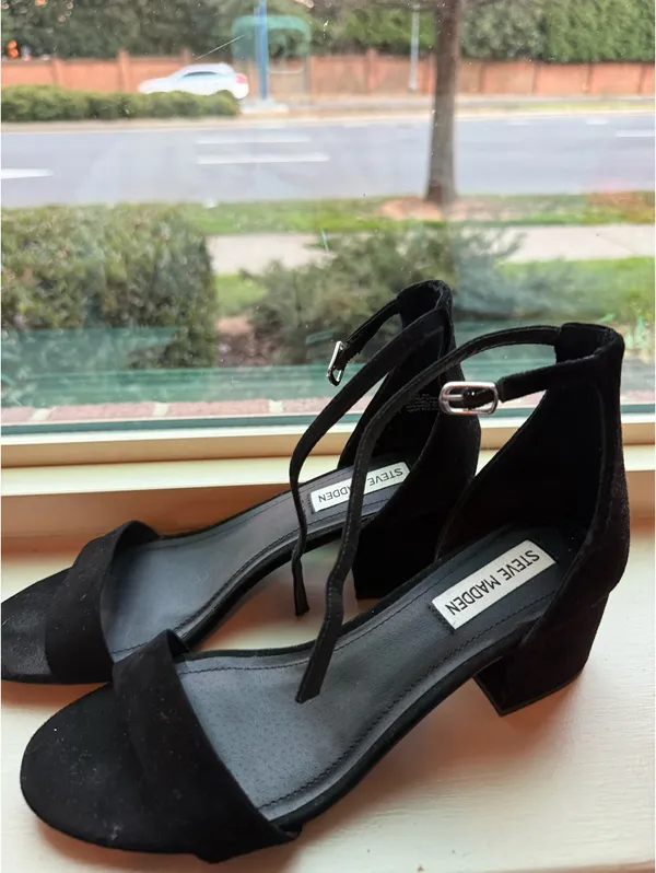 Steve Madden Heels Platform Black Suede 7.5 - Image 3