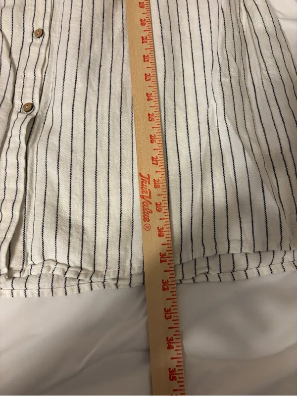 Rachel Zoe Linen Blend Striped Button Front Midi Skirt Size M - Image 5