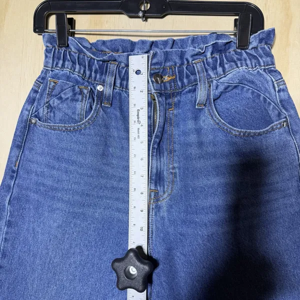 Vigoss Jani Baggy Jeans Womens 28 High‎ Rise Paperbag Denim Mom Jeans - Image 4