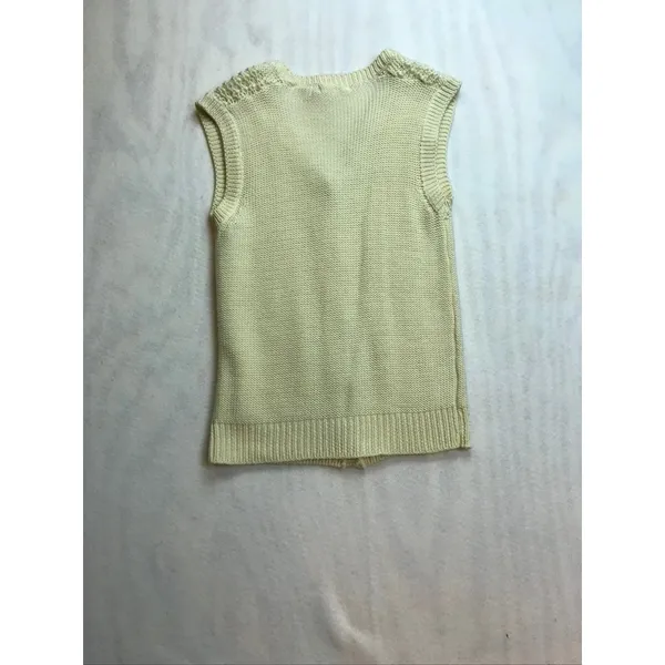 Vintage Grand Tier Womens‎ Cream Cable Knit V Neck Button Vest Sweater Size L - Image 11