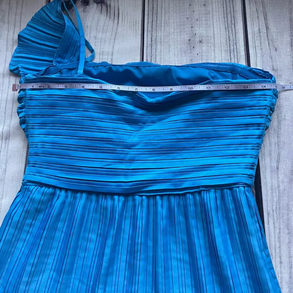 Amur Kelce Cobalt Blue Pleated Flounce Mini Dress - Image 14
