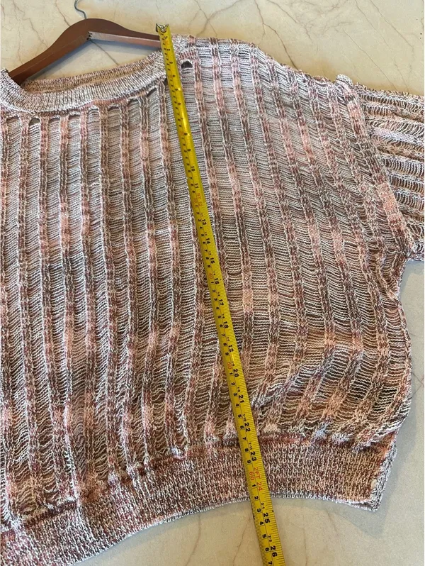 NWOT POL Open Knit Balloon Sleeve Oversized Sweater in Rose Women’s Small - Image 10