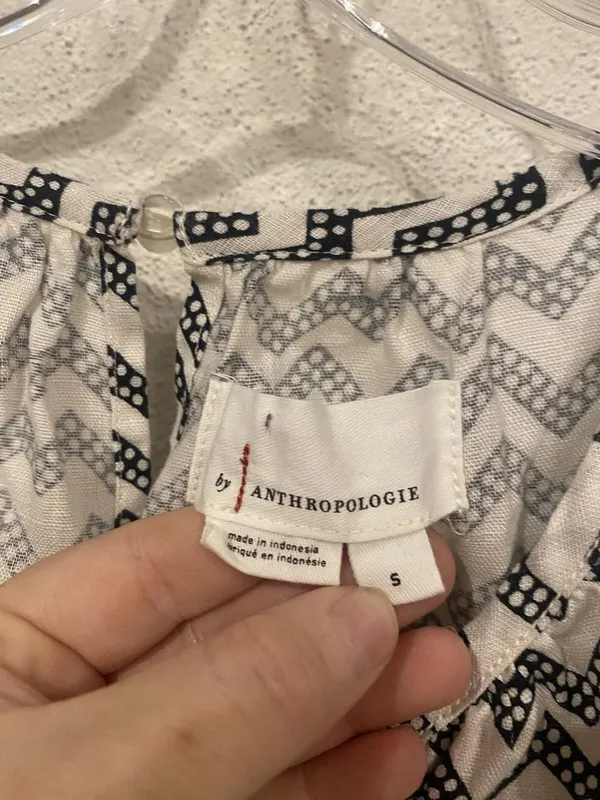 Anthropologie Somerset Romper Womens Small Chevron Short Sleeve Elastic Waist - Image 3