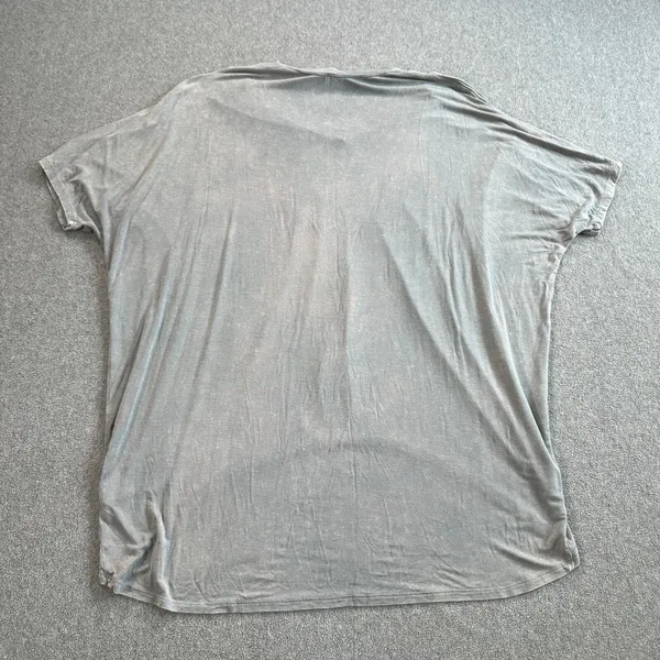 Jodifl Cutout Choker Tee Shirt Women Medium Gray High Low Dolman Sleeve Distress - Image 8