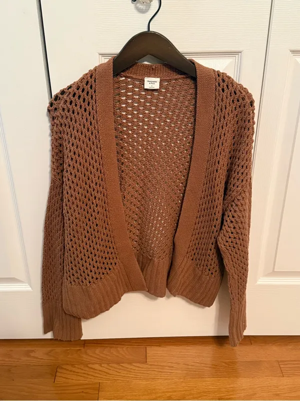 Abercrombie & Fitch Tan Open Knit Cardigan - Image 2