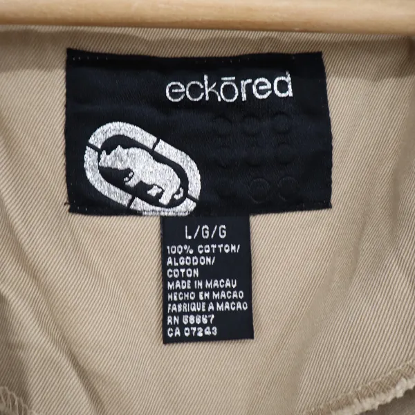 Ecko Red Womens Tan Khaki Utility Bomber Jacket Cropped Cotton Size L - Image 5