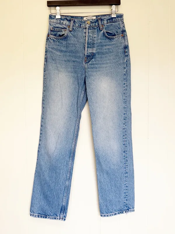 REFORMATION Cynthia High Rise Straight Jean Colorado Wash - Image 5