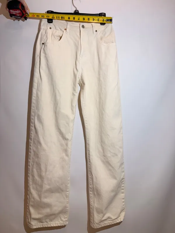 Habitual Ivory High Rise Wide Leg Straight Jeans Cream Denim Pants 27 US 4 - Image 3