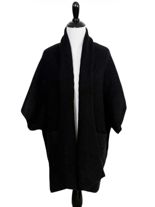 NWT Aerie Shawl Collar Sweater Cape True Black XS/S - Image 4