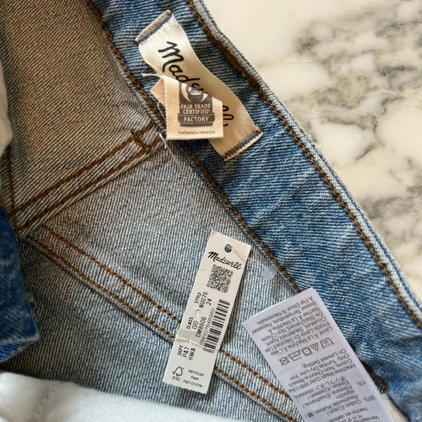 NWT Madewell curvy vintage jeans wide leg cropped 24 broken zipper needs replace - Image 10