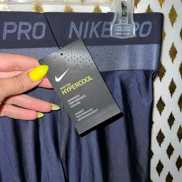 Nike pro hypercool leggings tight fit training blue gray size S - Image 5