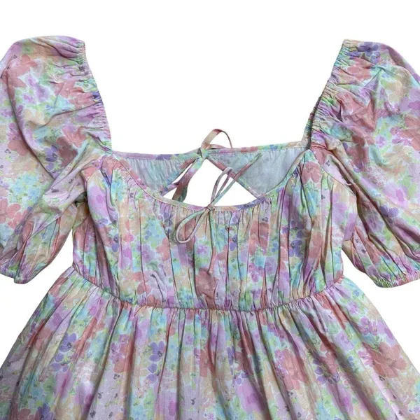 For Love & Lemons Floral Babydoll Kennedy Mini Dress Womens M - Image 6
