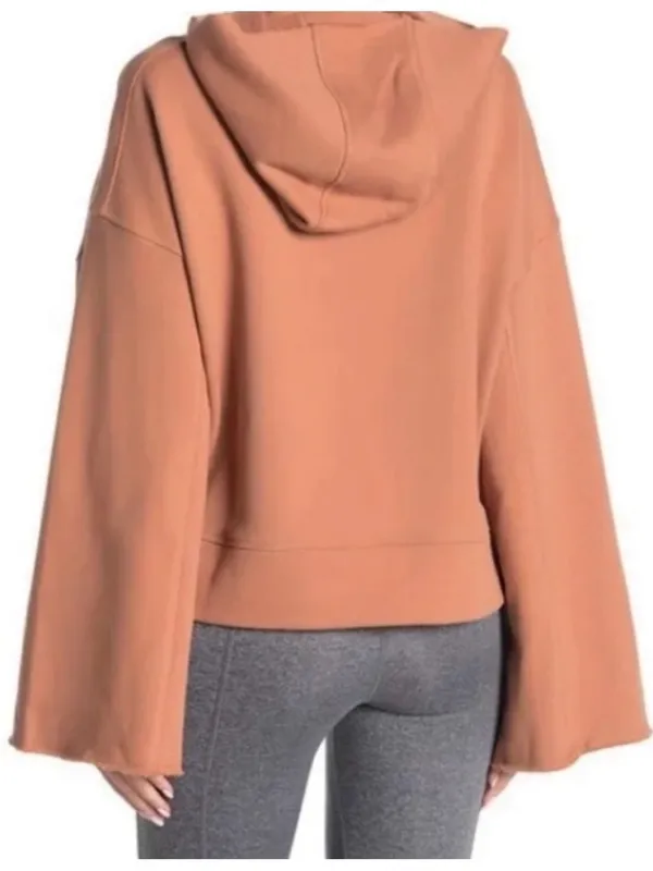 Alo Yoga Low Key Hoodie with Flare Sleeves in Mauve S - Image 3