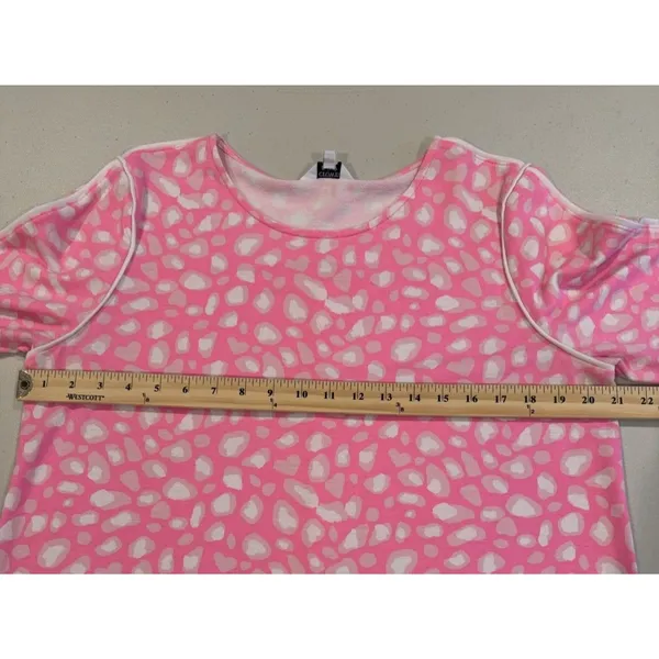 Crown & Ivy Sweatshirt Dress Women Large Pink Leopard Print Stretch Travel Beach - Image 4