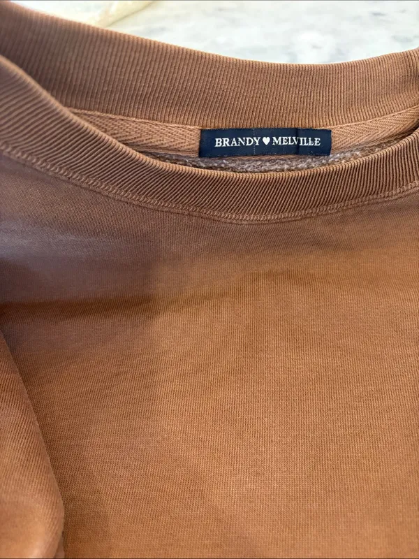 Brandy Melville Brown Crewneck Sweatshirt - Image 2