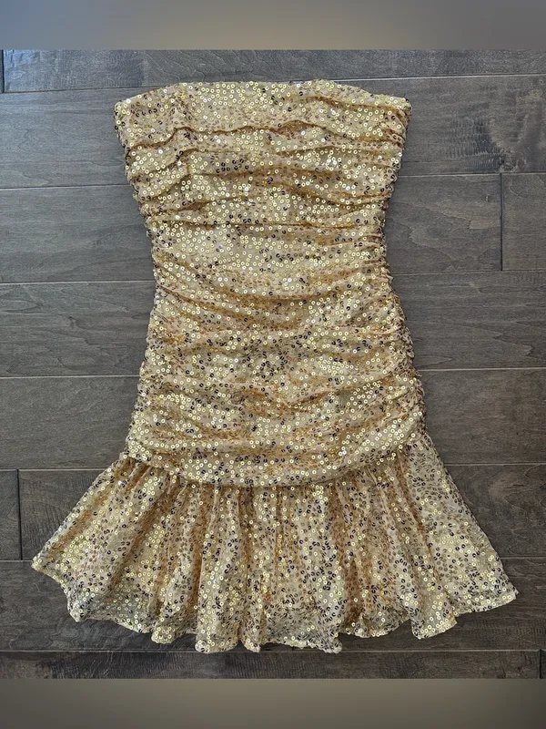 Betsey Johnson Evening Strapless Sequin Mini Dress - Image 2