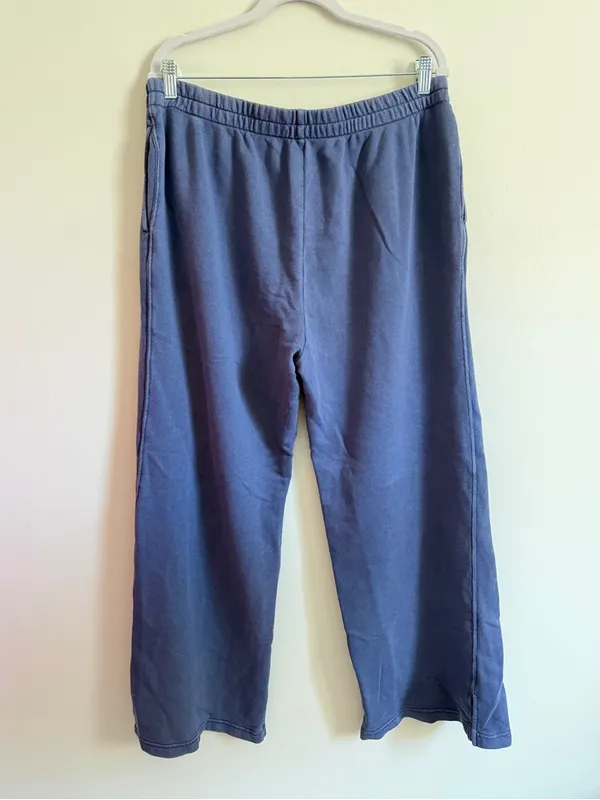 Aerie Blue Wide Leg Sweatpants Size Large Lounge Pants Spring Street Skater - Image 6