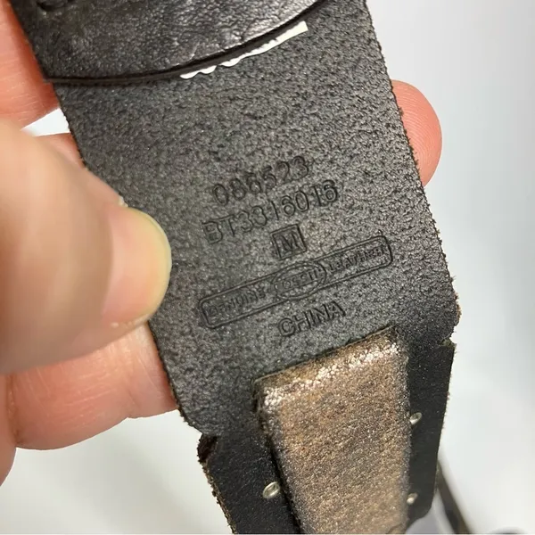 Fossil Genuine‎ Leather patchwork belt metallic size medium - Image 3