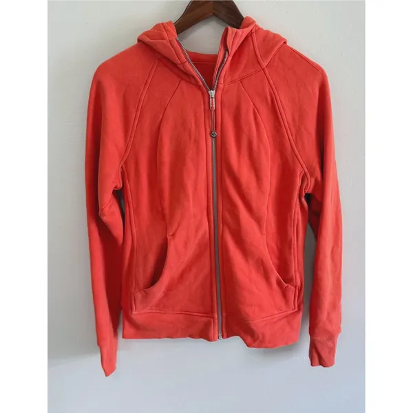 Lululemon Scuba Full-Zip Hoodie Burnt Orange Fleece Jacket Women's Sz 8‎ CA35801 - Image 2